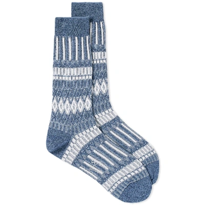 Shop Ayame Socks Basket Lunch Solid Sock In Blue