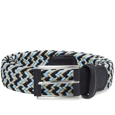 Shop Anderson's Woven Textile Belt In Blue