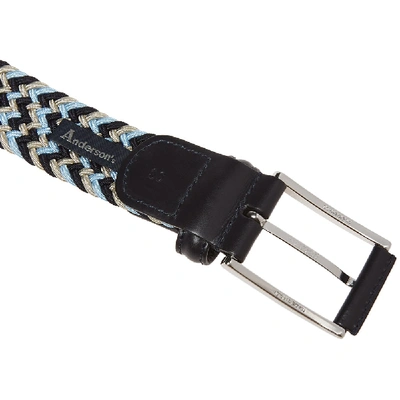 Shop Anderson's Woven Textile Belt In Blue