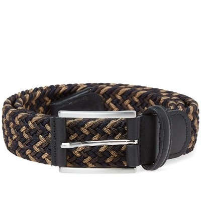 Shop Anderson's Woven Textile Belt In Grey