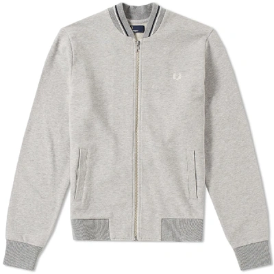 Shop Fred Perry Bomber Neck Sweat In Grey