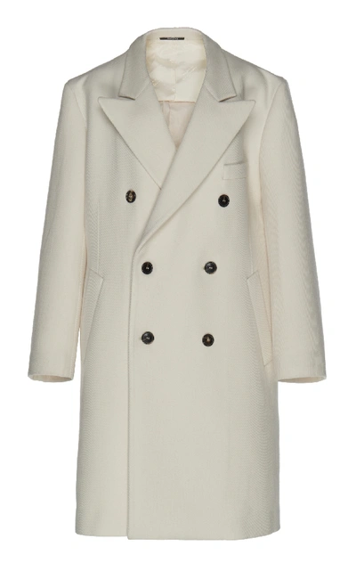 Shop Maison Margiela Double Breasted Coat In White