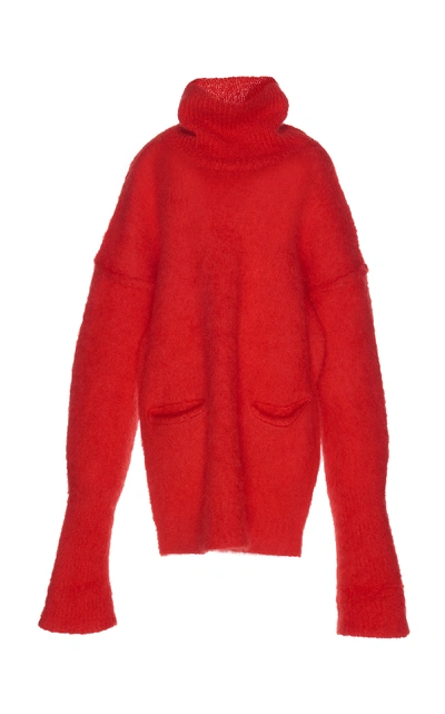 Shop Maison Margiela Mohair Pullover In Red