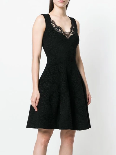 Givenchy Lace Trim Flared Dress In Black