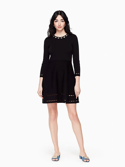 Shop Kate Spade Fit And Flare Sweater Dress In Black