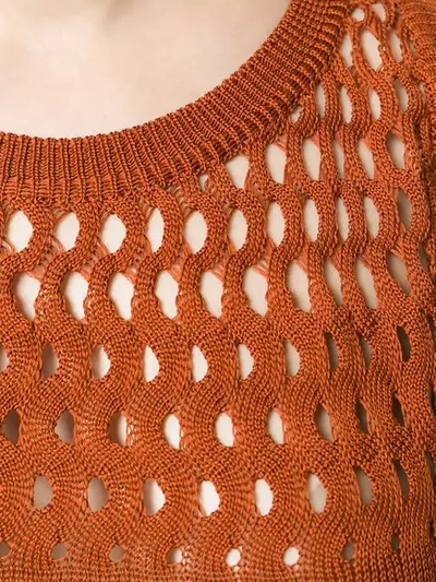 Shop Missoni Cut Out Detail Fine Knit Sweater In Brown