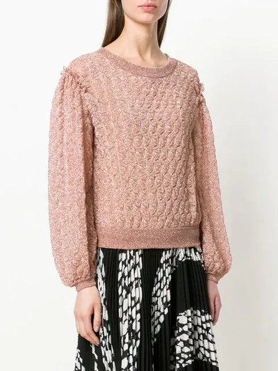 Shop Missoni Glitter-effect Embroidered Sweater - Farfetch In Pink