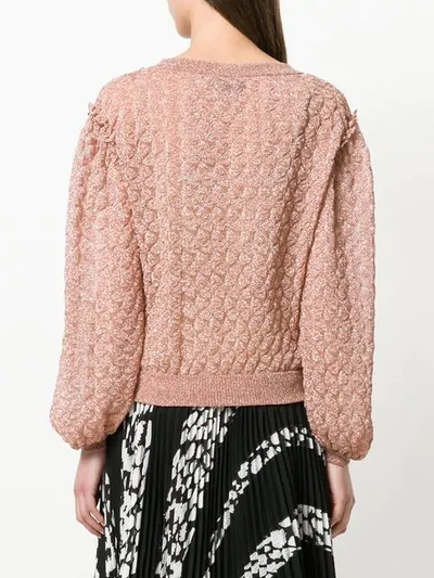 Shop Missoni Glitter-effect Embroidered Sweater - Farfetch In Pink