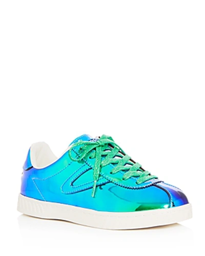 Shop Tretorn Women's Camden Iridescent Lace Up Sneakers In Medium Iridescent Blue