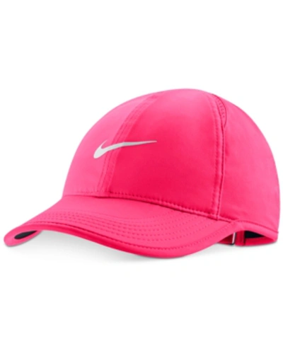 Shop Nike Featherlight Cap In Racer Pink/white