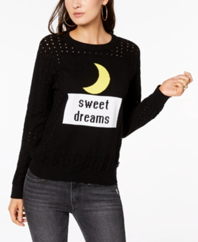 Shop Love Moschino Sweet Dreams Cotton Sweater In Black