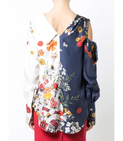 Shop Monse Multicolor Floral Asymmetric Shirt