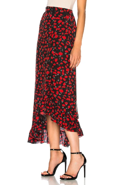 Shop Raquel Diniz Lucy Skirt In Black,floral,red