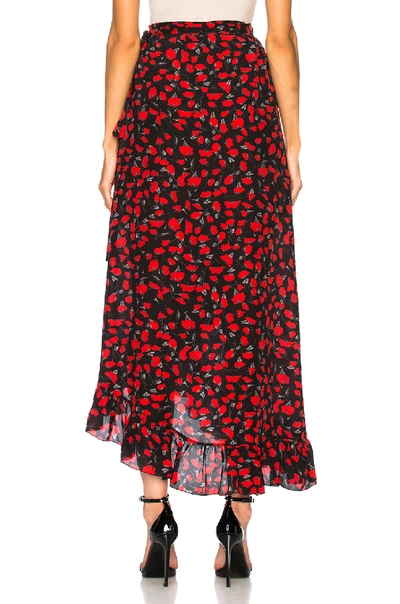 Shop Raquel Diniz Lucy Skirt In Black,floral,red