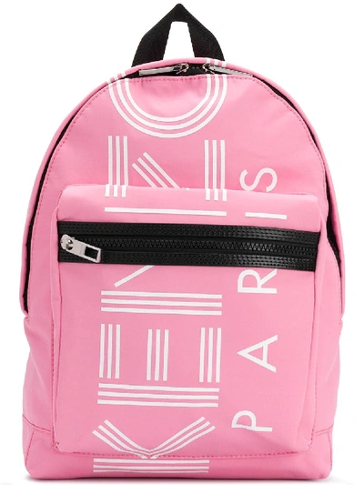 Shop Kenzo Small Logo Print Backpack - Pink
