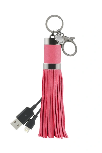Shop Rebecca Minkoff Power Tassel Keychain In Neon Pink