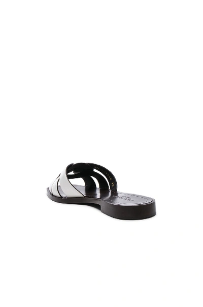 Shop Saint Laurent Leather Nu Pieds Slides In White