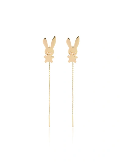 Shop Natasha Zinko Diamond Bunny Earrings - Metallic