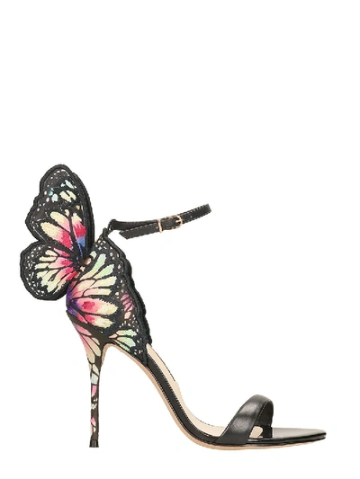 Shop Sophia Webster Chiara Embroidered Butterfly Sandals In Black