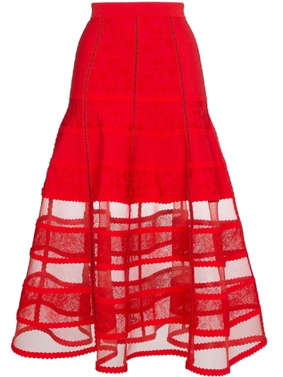 Shop Alexander Mcqueen Jacquard Knit Skirt