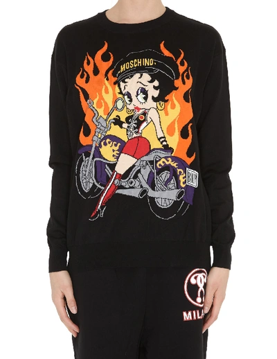 Shop Moschino Sweater In Black