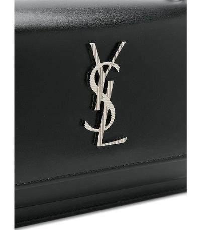 Shop Saint Laurent Mini Sunset Chain Wallet Bag In Black