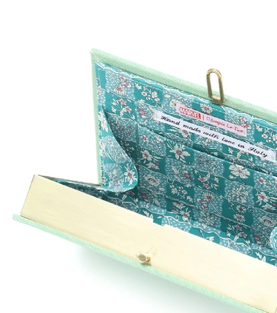Shop Olympia Le-tan It's All Over Canvas Book Clutch In Green