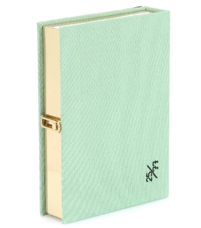 Shop Olympia Le-tan It's All Over Canvas Book Clutch In Green