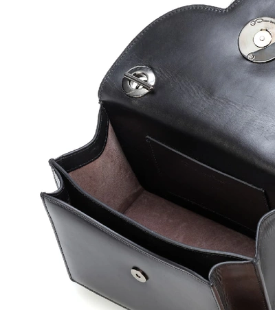 Shop Oscar De La Renta Tro Leather Shoulder Bag In Black