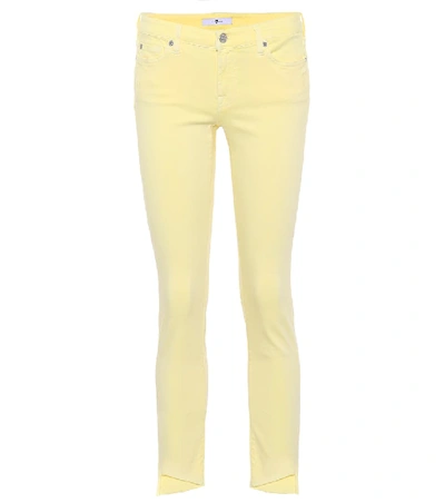 Shop 7 For All Mankind Pyper Cropped Jeans In Yellow