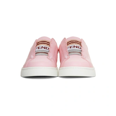 Shop Fendi Pink Lurex Logo Sneakers