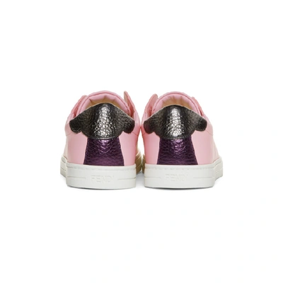 Shop Fendi Pink Lurex Logo Sneakers