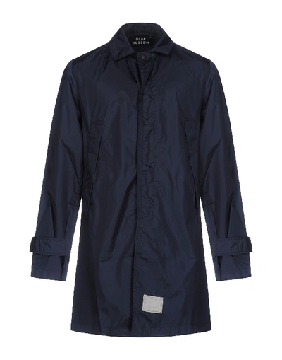Shop Olaf Hussein Full-length Jacket In Dark Blue