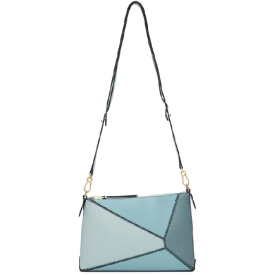 Shop Loewe Blue Mini Puzzle Bag In Aqua Multi