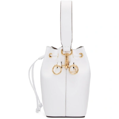Shop Fendi White Mini 'mon Tresor' Bucket Bag