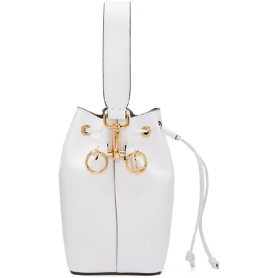 Shop Fendi White Mini 'mon Tresor' Bucket Bag