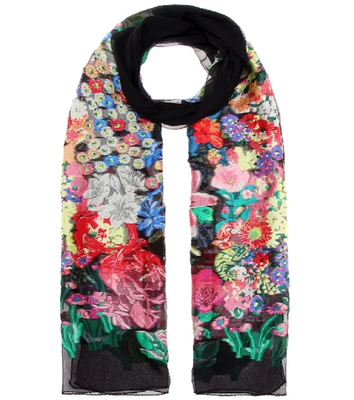 Shop Etro Floral-printed Silk-blend Scarf