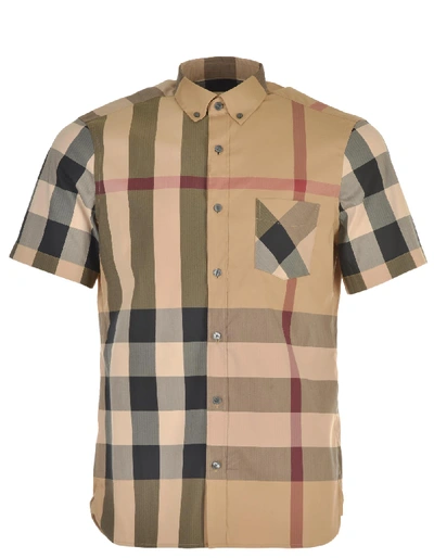 Shop Burberry Thornaby Shirt In Camel