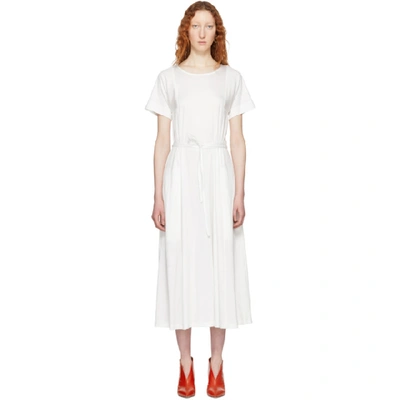 Shop Lemaire White T-shirt Dress In 001 Chalk