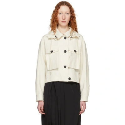 Shop Loewe Off-white Hooded Jacket