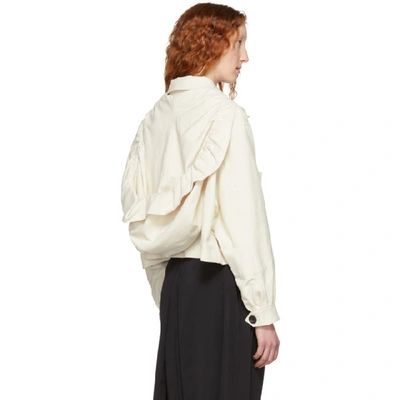 Shop Loewe Off-white Hooded Jacket