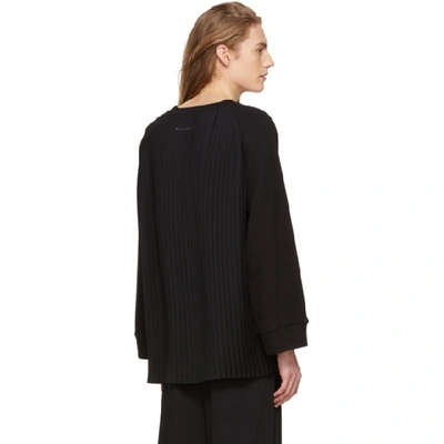 Shop Mm6 Maison Margiela Black Pleated Panel Sweatshirt