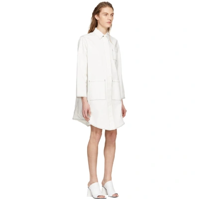 Shop Mm6 Maison Margiela Off-white Oversized Button-up Coat In Off White