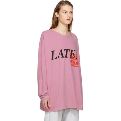 Shop Some Ware Ssense Exclusive Pink Long Sleeve Latex T-shirt In Pink / Blac