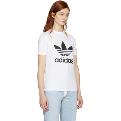 Shop Adidas Originals White Trefoil T-shirt