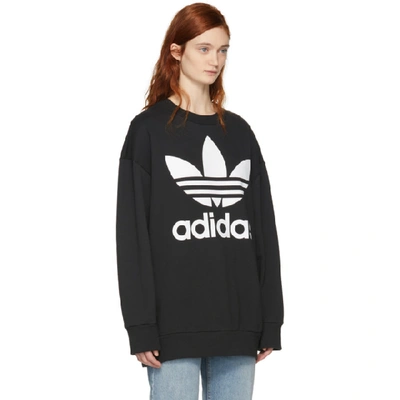Shop Adidas Originals Black Logo Oversized Sweatshirt
