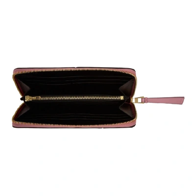 Shop Loewe Pink Puzzle Zip Around Wallet In 7615 Soft P