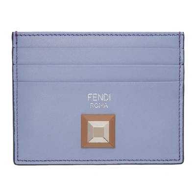 Shop Fendi Blue & Burgundy Rainbow Card Holder