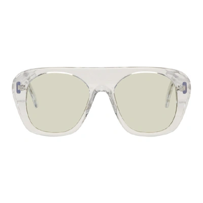 Shop Marques' Almeida Transparent Aviator Sunglasses