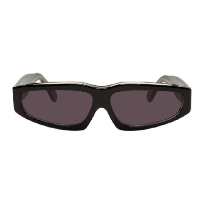 Shop Marques' Almeida Marques Almeida Black Angular Frame Sunglasses